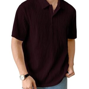 OSLC TRENDZ Mens Cotton Lycra Regular Fit Polo TShirt Casual Stylish Latest wine colour Size S