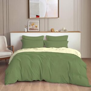 Quince plain Solid Glace Cotton King Size Duvet Cover Grey colour