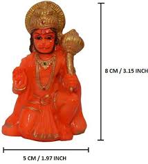 Private Lable Shreeji Hanuman Statue orrange colour decorative showpiece
