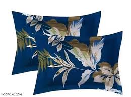 Private Lable 2 Pcs Cotton Pillow Cover Set blue colour