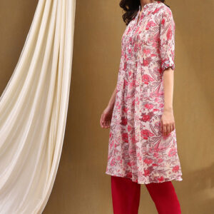 Biba Cream Polyester Straight Kurta for womens size 38