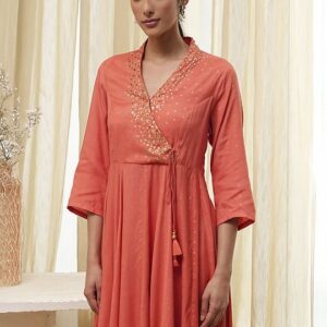 BIBA Foil Print Angrakha Kurta Set for womens size 38