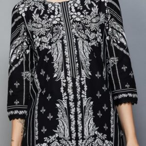 BIBA Printed Straight Kurta for womens black colour size 36