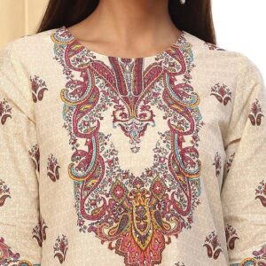 BIBA Printed Straight Kurta Set for womens size 32 beige colour