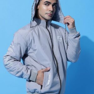 Private Lable Mens Jacket Solid Pettern grey colour size M