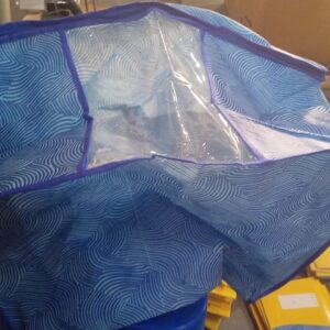 Private Lable Unicrafts Saree cover bag NonWoven Fabric Clothes Organiser with Transparent Window storage box blue colour pack of 2