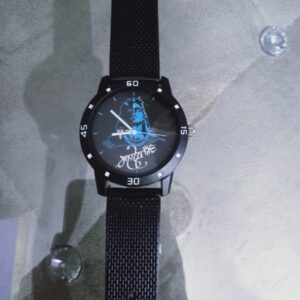 Private Lable NEW STYLISH PU BLACK STRAP WATCHBLACK COLOUR