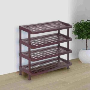 Nilkamal Multipurpose Plastic Rack 4 Shelves stand maroon colour