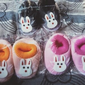 Private Lable LOVE YOUR BABY INFANT WEAR COTTON BABY BOOTIES 0 to 12 MONTH black pink and orange colour