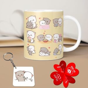 Private Lable KivStar Peach Goma Coffee White Tea Mug Gift for Birthday Mug 330ml