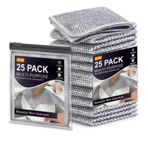 Solitude 25 Pack Non Scratch Wire Dishcloth grey colour