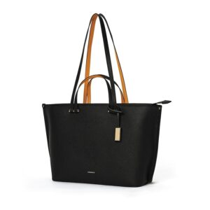 MOKOBARA The Belle Tote Vegan Leather Solid Oversized Tote Bag for Women black colour 3 0