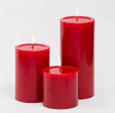 Private Lable Smooth Scented Soy Wax Pillar Candles for Valentine Home and Party Decoration set of 3 pcs