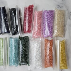 Private Lable Premium 12 Vibrant Colors x 25g Each Total 300g Glass Moti Beads Combo