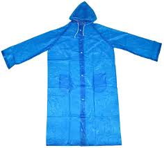 Private Lable Plastic Rain Coat for women blue colour