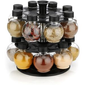 Private Lable Plastic 360 Revolving Tiered Shelf Spice Container Set Of 16