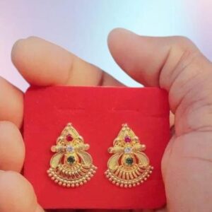 Private Lable One Gram Gold Plated Stud Earring for womens