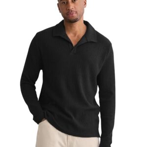 Clafoutis Full Sleeve s Polo Neck Tshirt for Men black colour size L