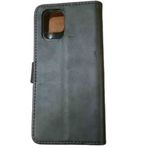 Private Lable PU Samsung A12 Mobile Flip Cover black colour