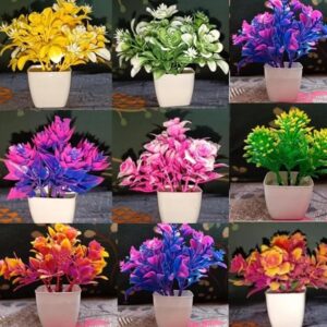 Private Lable Artificial Flower with Pot Plants Pack of 8