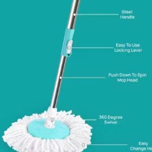 Private Label Mop Rod Stick with 360 Degree Rotating Pole Heavy Duty Mop Stick