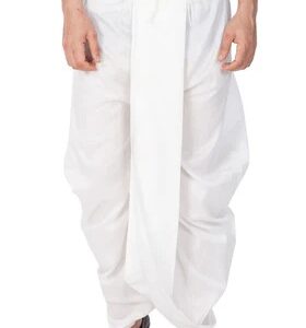 Vastramay Mens White SilkBlend Dhoti 40 Size