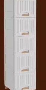 Private Label 5 Layers Modular Plastic Storage Cabinet for Multifunctional Use White