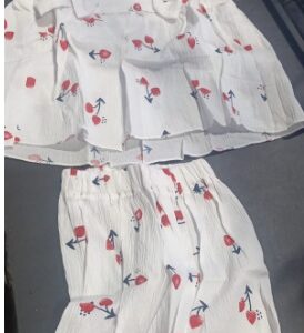 Private Label GIRLS DRESS EHITE TOP BOTTOM SET SIZE 22