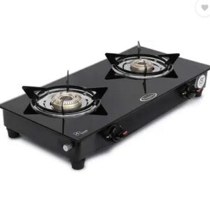 Fogger Imperio Glass Manual Gas Stove 2 Burners BLACK