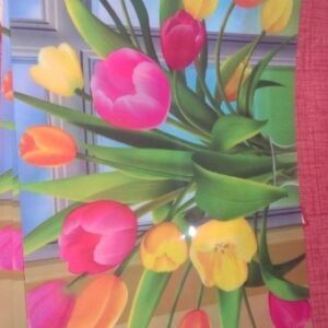 Private Label Multipurpose Refrigerator Sheet Drawer Mat Yellow Green Flower Design Water Proof PVC Material Size 45 X 30 Cm Pack of 3 Yellow Polyvinyl Chloride