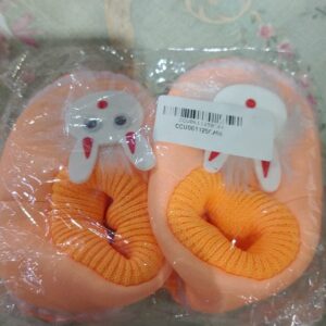 Private Label Light orange Colour New Bron Baby Socks Shoe