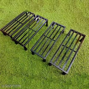 Private Label Pack Of 2 Black Colour Metal Plant Stands