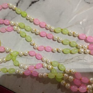 Private Label Women Neckles White Pink Green Colour