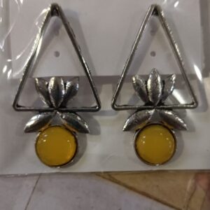 Private Label A stylish trio of oxidized silver earrings