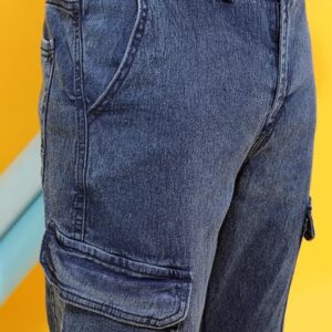 Highlander Mens Blue Slim Fit Cargo Jeans 32 Size