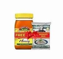 Dabur Honey 500gm free Indai gate basmti rice 500gm