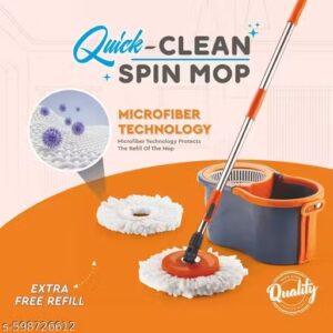 Private Label Mops with Bucket Mop set with 2 Absorber mop with bucket for floor cleaning Orange