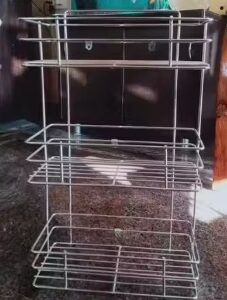 Private Label Multipurpose 3 Layer Storage Wall Mounted Kitchen Steel Kitchen Rack Pack of 1