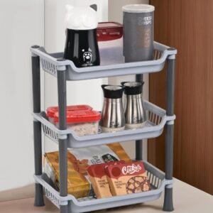 Private Label Multipurpose 3 Tier Collapsible Plastic Racks for Kitchen Storage