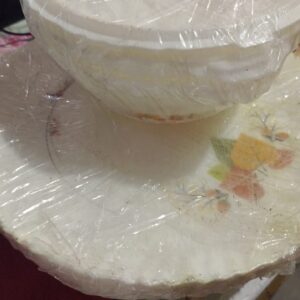 Private Label Dining Set Plet Bowl Spoon White Colour Plastic