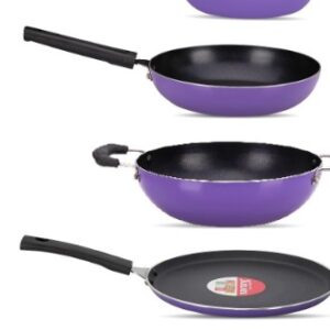 Prestless Non Stick Cookware Set of 3 Pcs Nonstick Dosa Tawa Perple