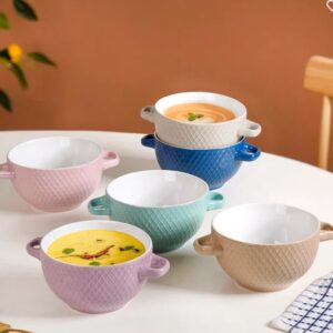Tara Ceramic Bowl Set Of 6 Multicolour 650ml