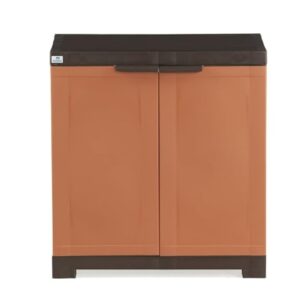 Nilkamal Freedom Mini FMSC09 Plastic Shoe Cabinet Rust AND Weathered Brown
