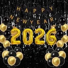 Party Propz New Year Combo Black Golden Colour