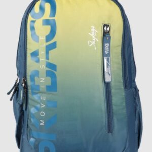 Skybags Unisex Teal Blue Yellow Brand Logo Printed Backpack 30L