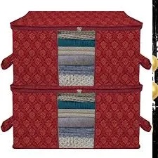 Solimo Stroage Bag Maroon Pack Of 2