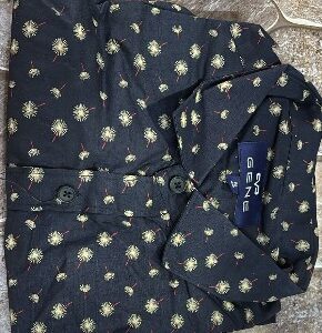 Gene Mens Slim fit Solid Casual Cotton TShirt Dark Blue Colour S Size