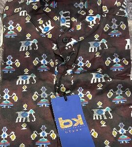 Gene Mens Slim fit Solid Casual Cotton Kurta Dark Brown Colour M Size