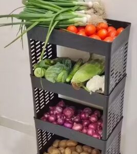 Private Label 4 Tier Kitchen Rack for Storage BLACK