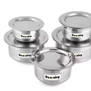 Private Label Stainless Steel Patila Bhagona Tope Set With Lid Handi Milk Storage PACK OF 5